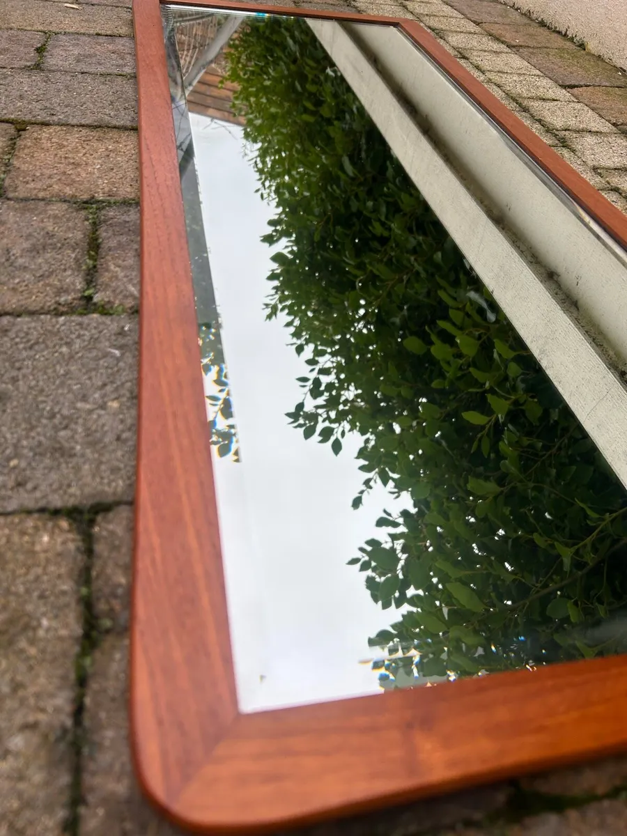 Mid century teak mirror vintage retro - Image 4