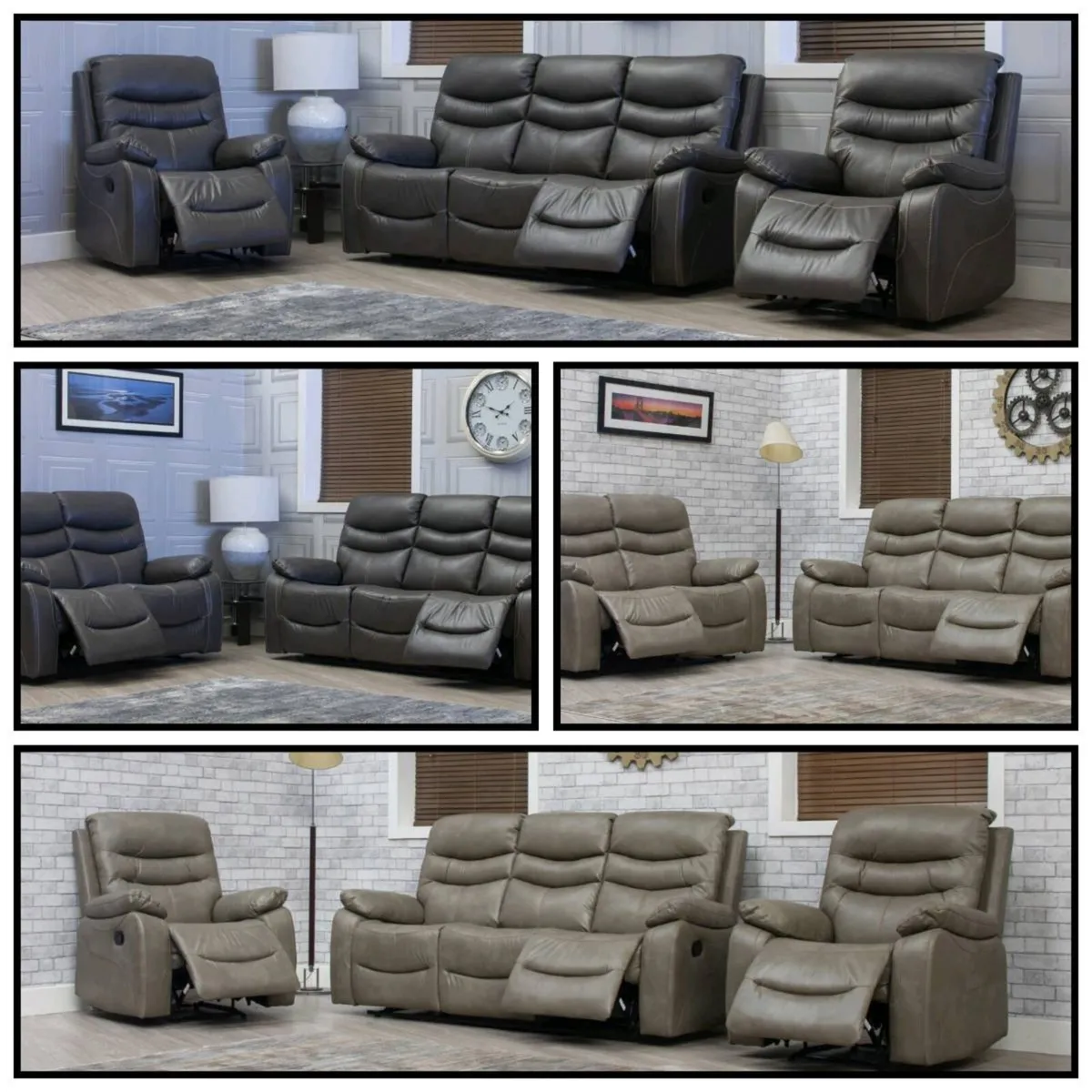 New 3+2 & 3+1+1 High Back Reclining Sofa Sets - Image 1