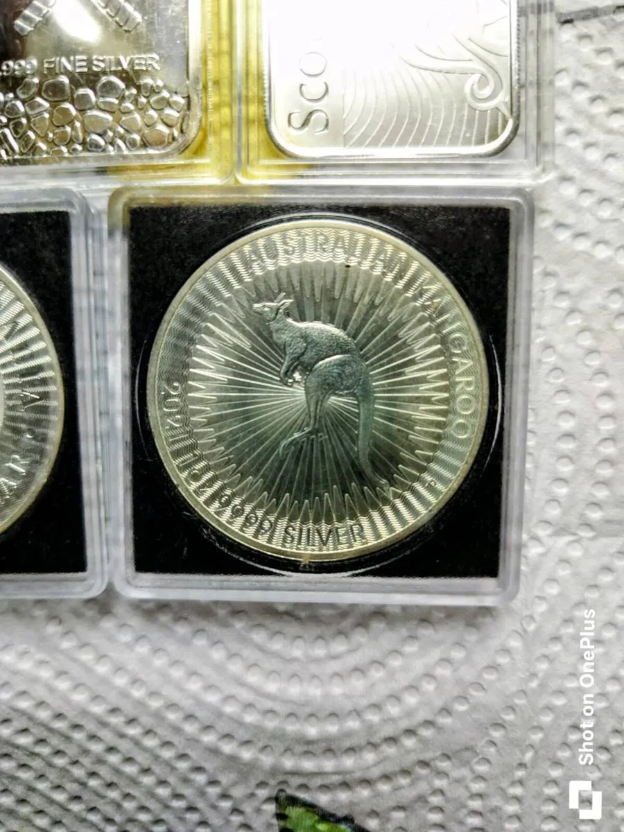 5 ozs of silver 2 coins, 3 bars - Image 3