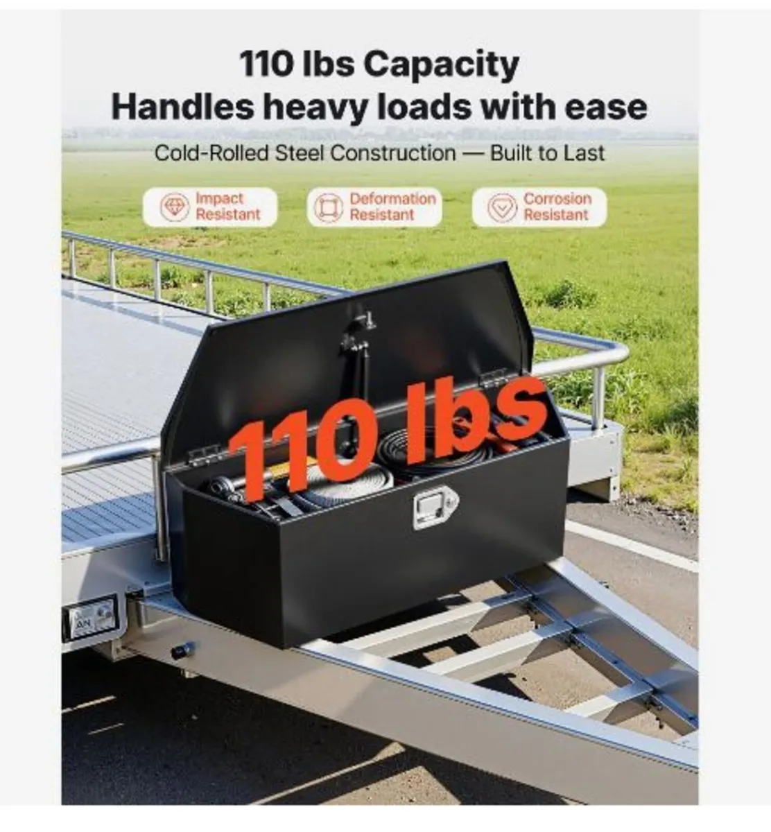 Trailer Tongue Box, 914 x 314 x 305 mm Steel - Image 3