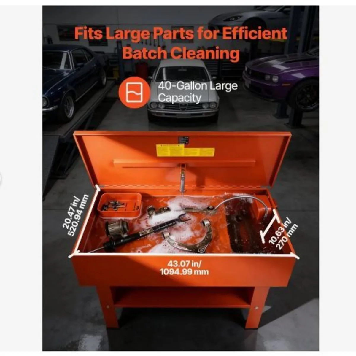 Parts Washer 151L Tank, 65L Solvent Capacity - Image 2