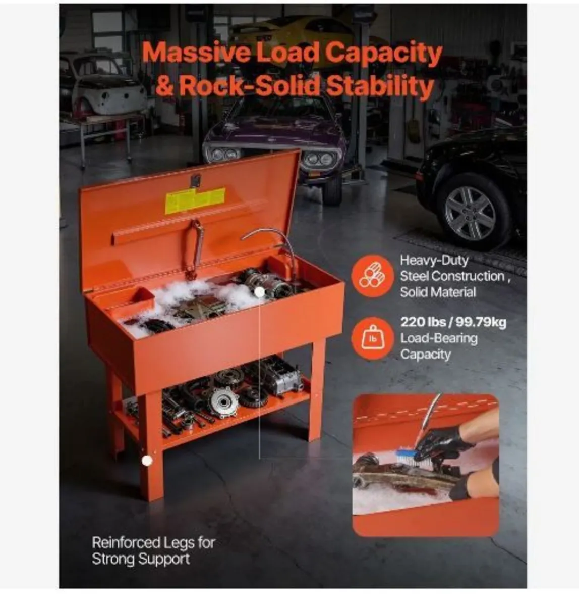 Parts Washer 151L Tank, 65L Solvent Capacity - Image 3