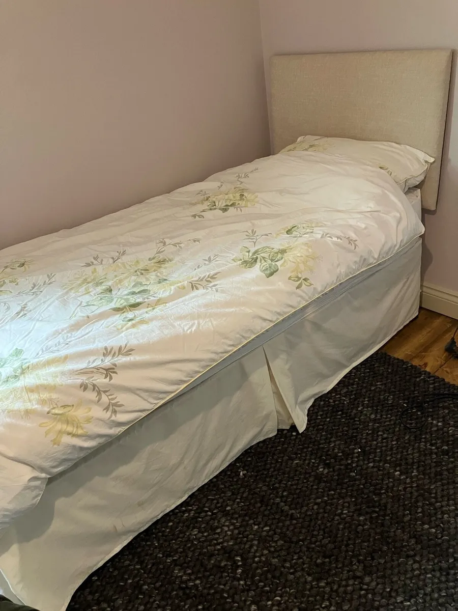 Single Divan Bed, Respa Mattress + Headboard - Image 1