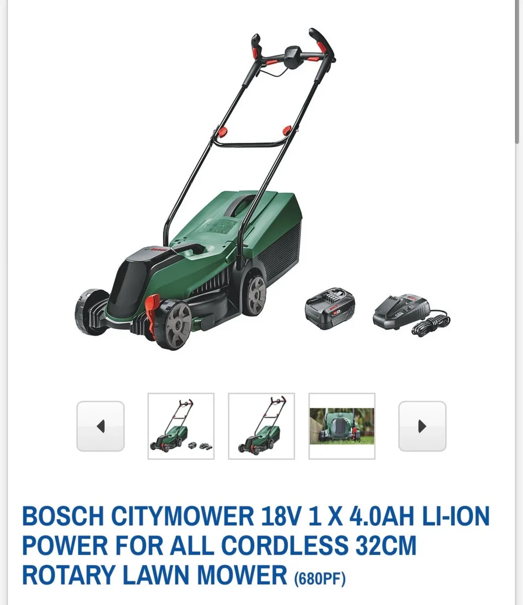 Bosch Citymower 18v Electric Lawnmower - Image 1