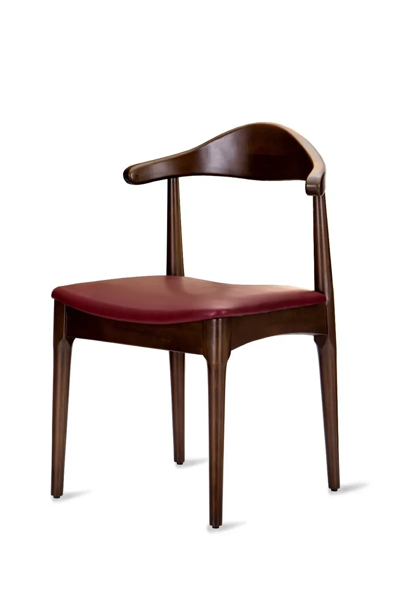 New wooden chair, upholstered seat - Image 1