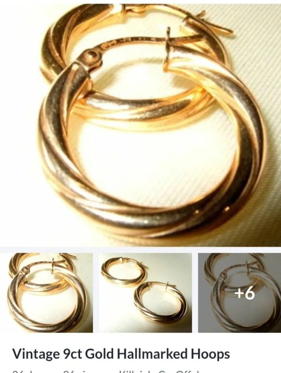 9ct gold earrings - Image 1