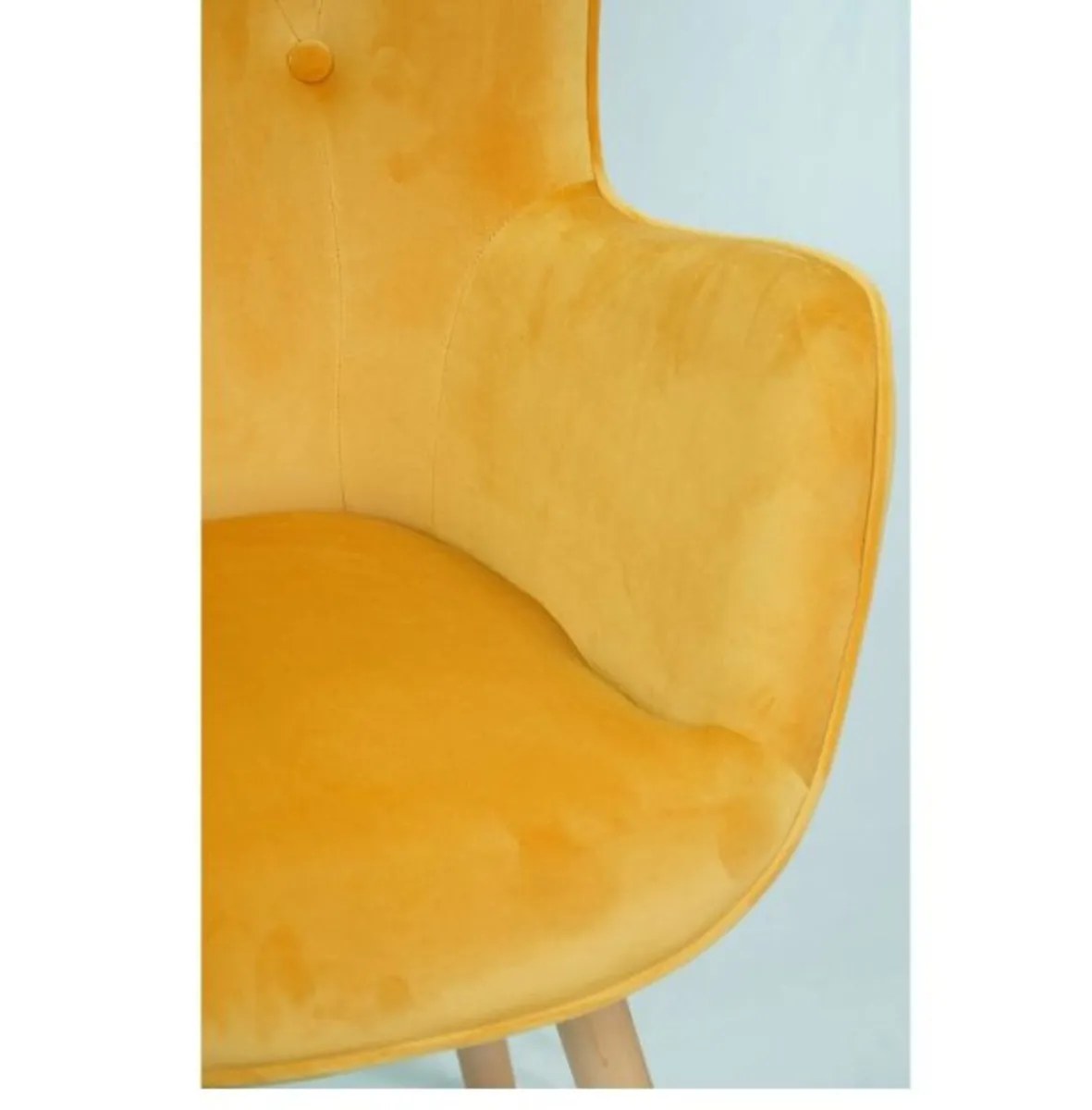 Aurora Golden Velvet Wingback Chair – Button-Tufte - Image 4