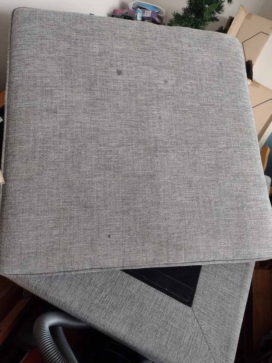 Large heavy textured padded pouffe - Image 1