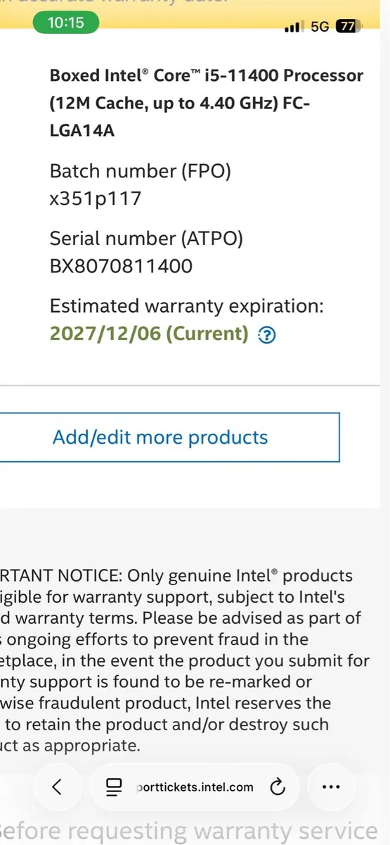 DDR4 LGA1200-Intel i5 11400 - warranty 2y. - Image 2