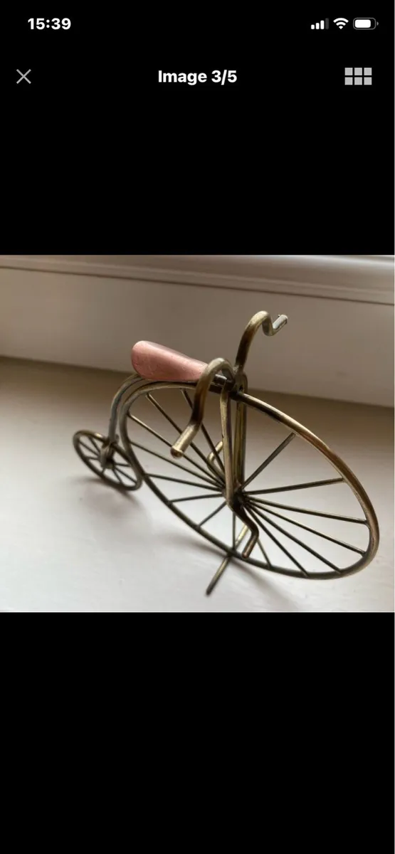 Vintage Brass & Copper Penny Farthing - Image 2