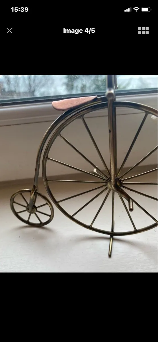 Vintage Brass & Copper Penny Farthing - Image 3