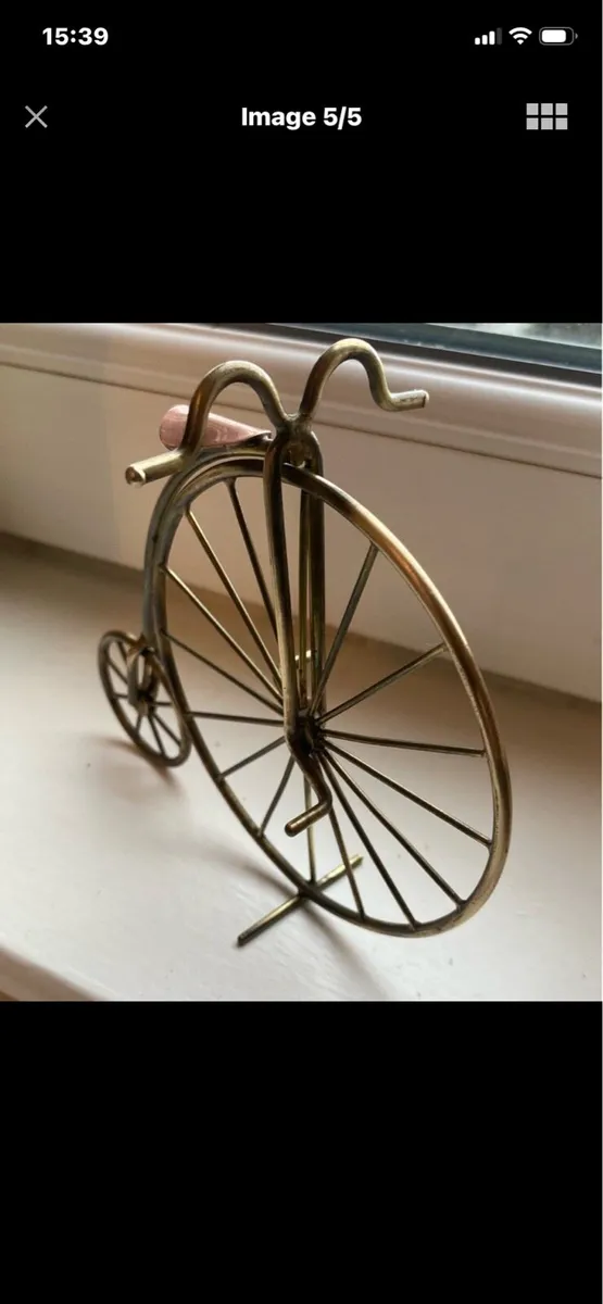 Vintage Brass & Copper Penny Farthing - Image 4