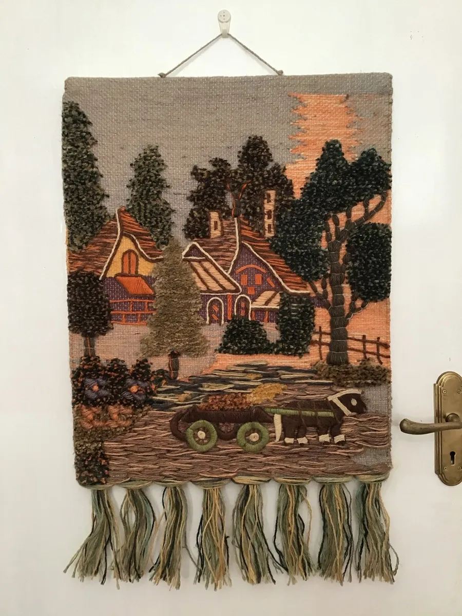 Vintage from 1970s Handwoven Wool Tapestry - Image 1