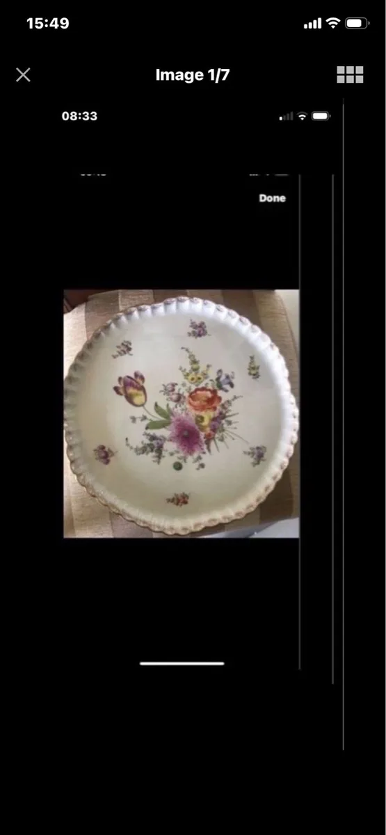Antique Hand Painted Meissen Dish - Image 1