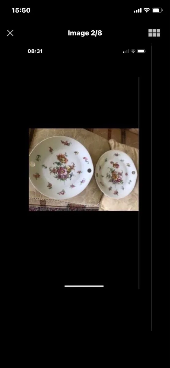 Antique Hand Painted Meissen Plate Set - Image 2
