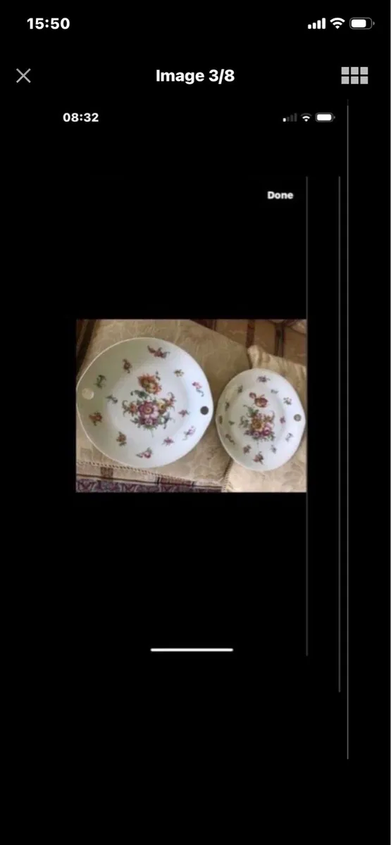 Antique Hand Painted Meissen Plate Set - Image 3