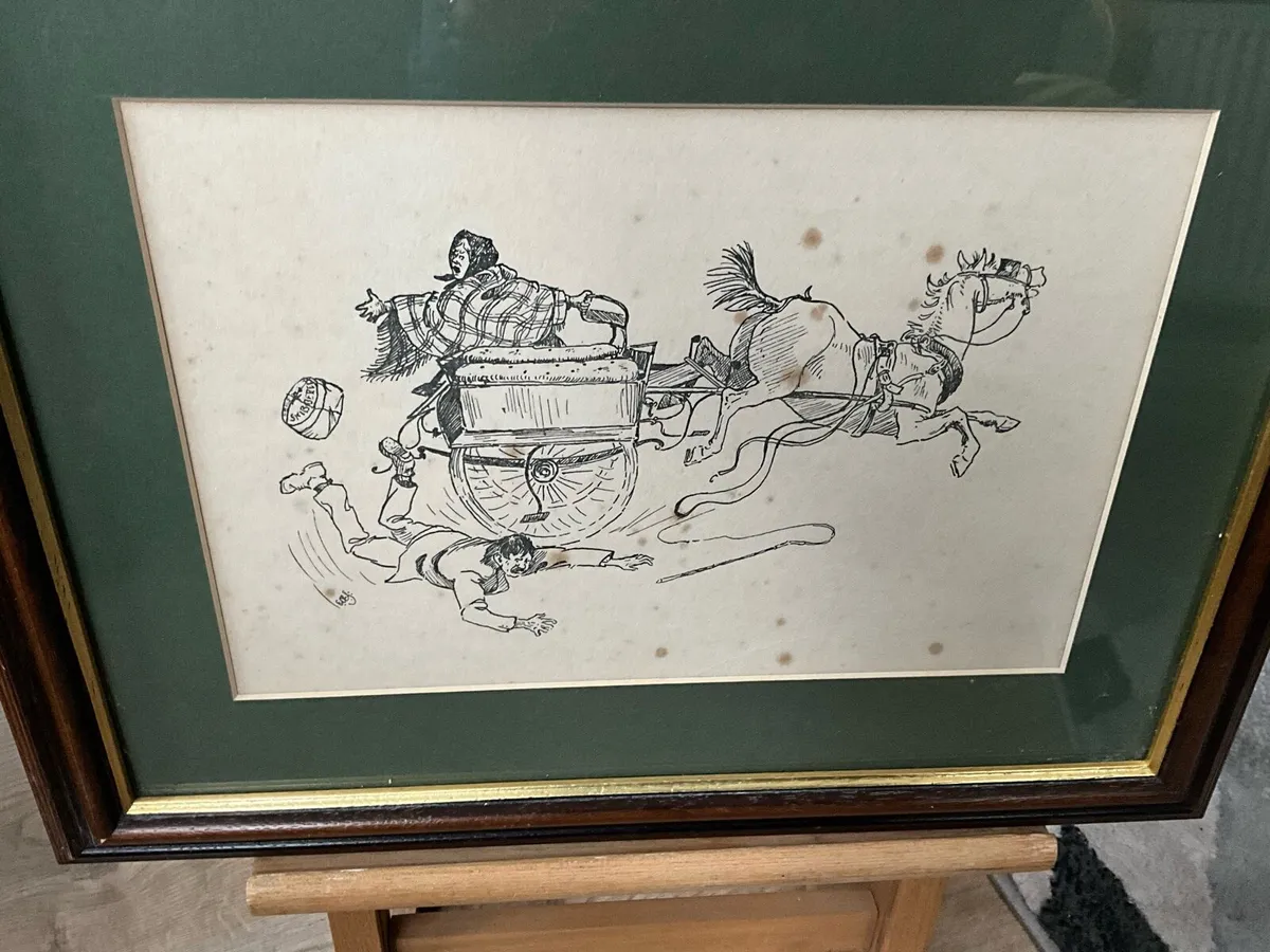 Old Illustration,Drawing Depicting a Chaotic Scene - Image 4