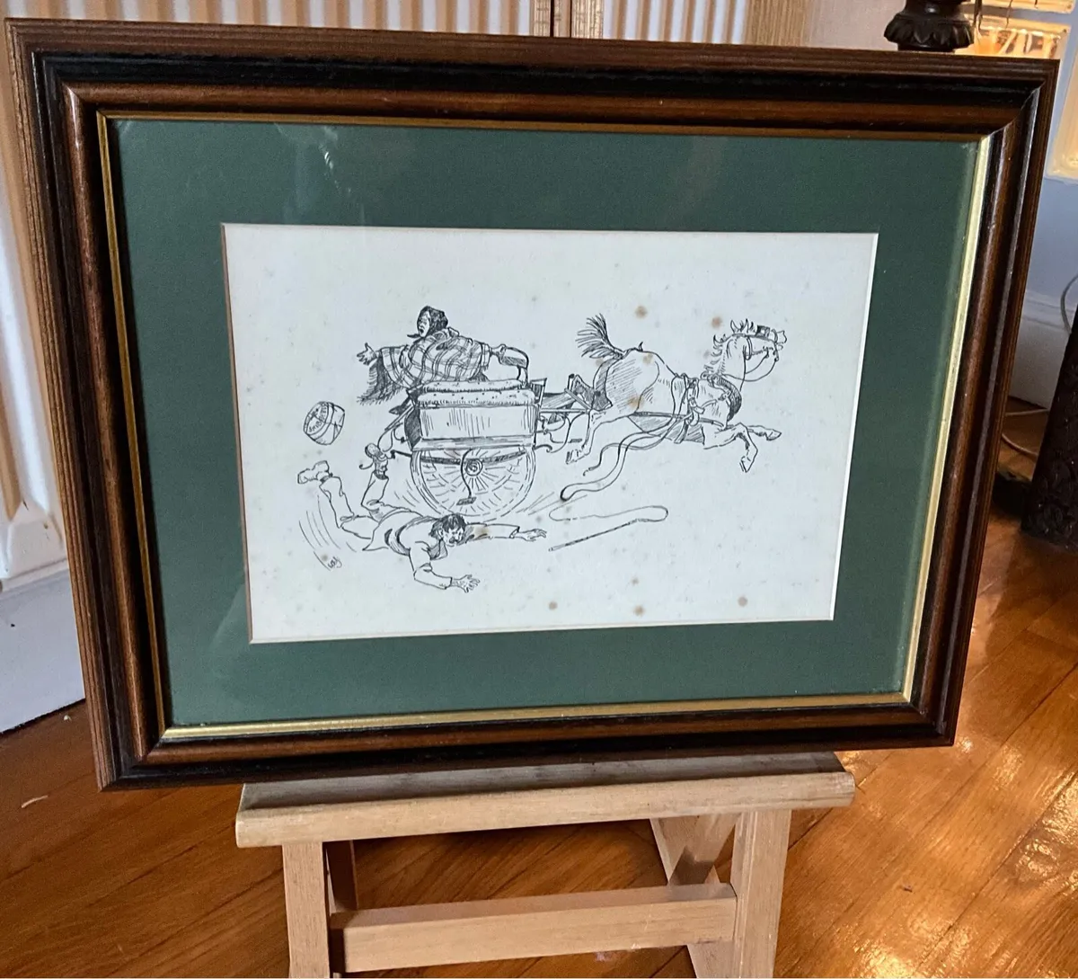 Old Illustration,Drawing Depicting a Chaotic Scene - Image 2