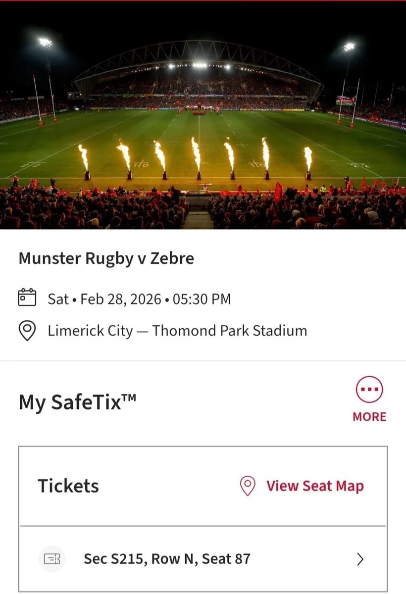 Munster Rugby Ticket - Image 2