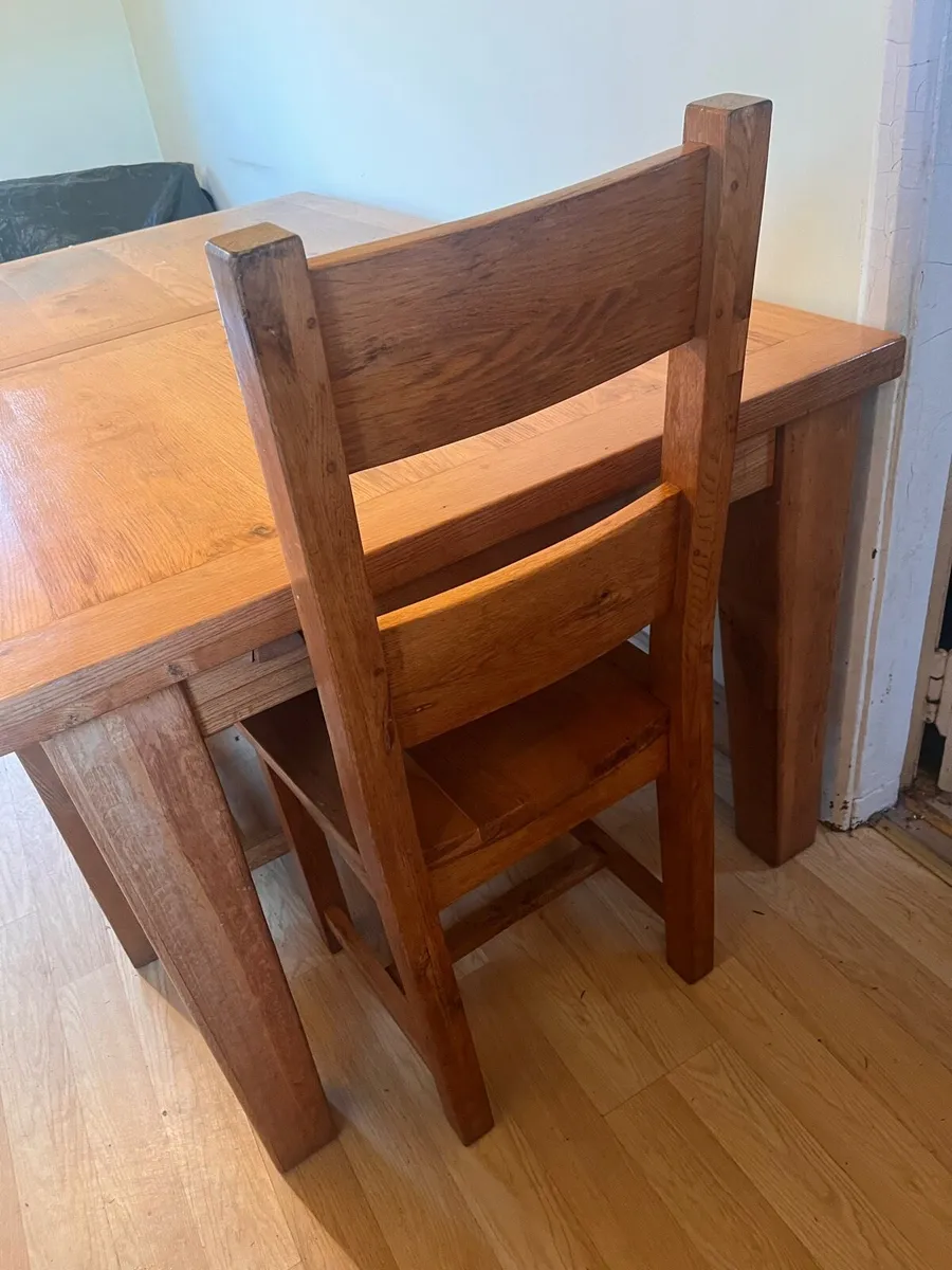Solid wood table and chairs - Image 2