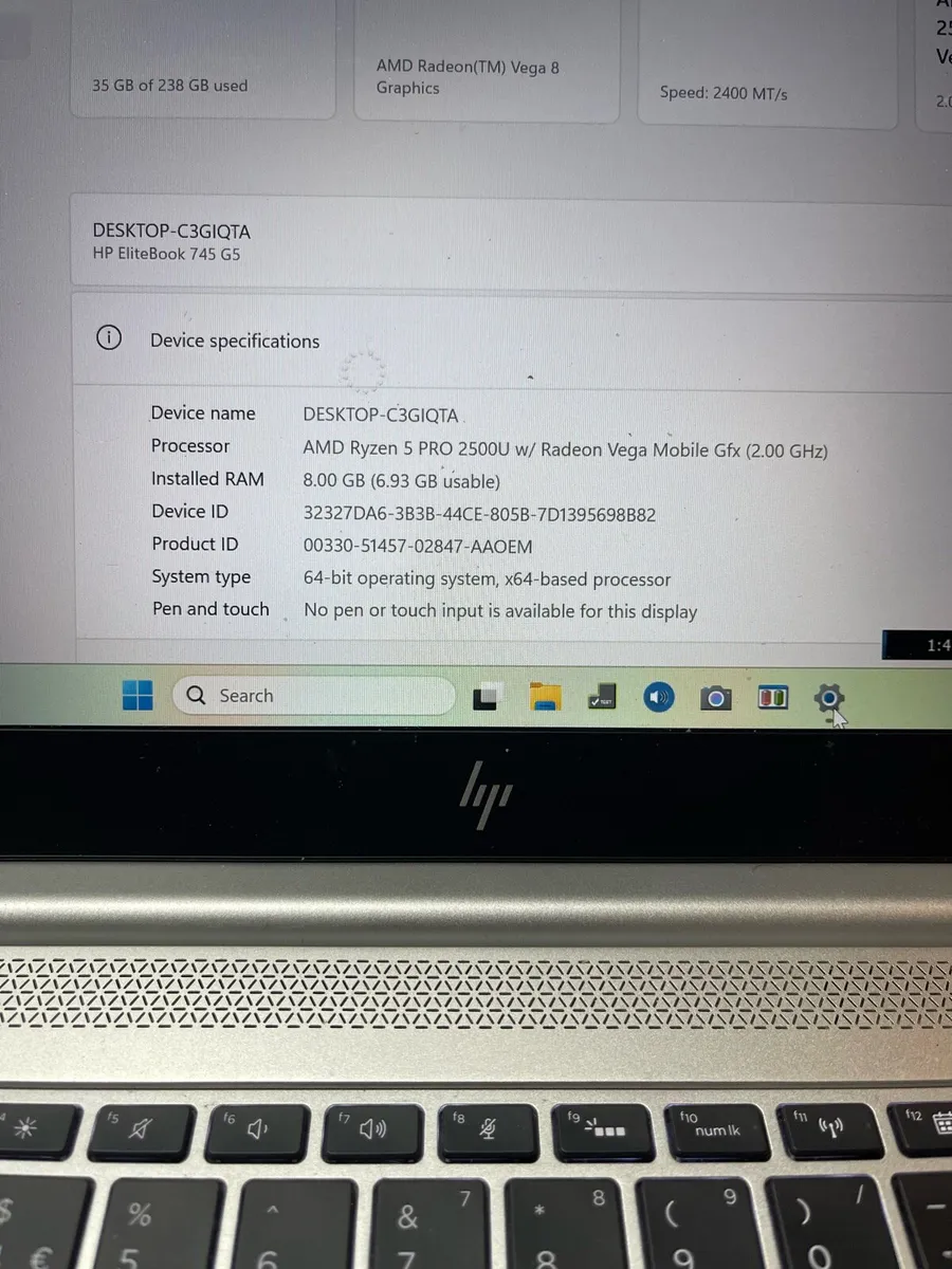 HP Laptop Ryzen 5 pro 8/256 win 11 pro - Image 4
