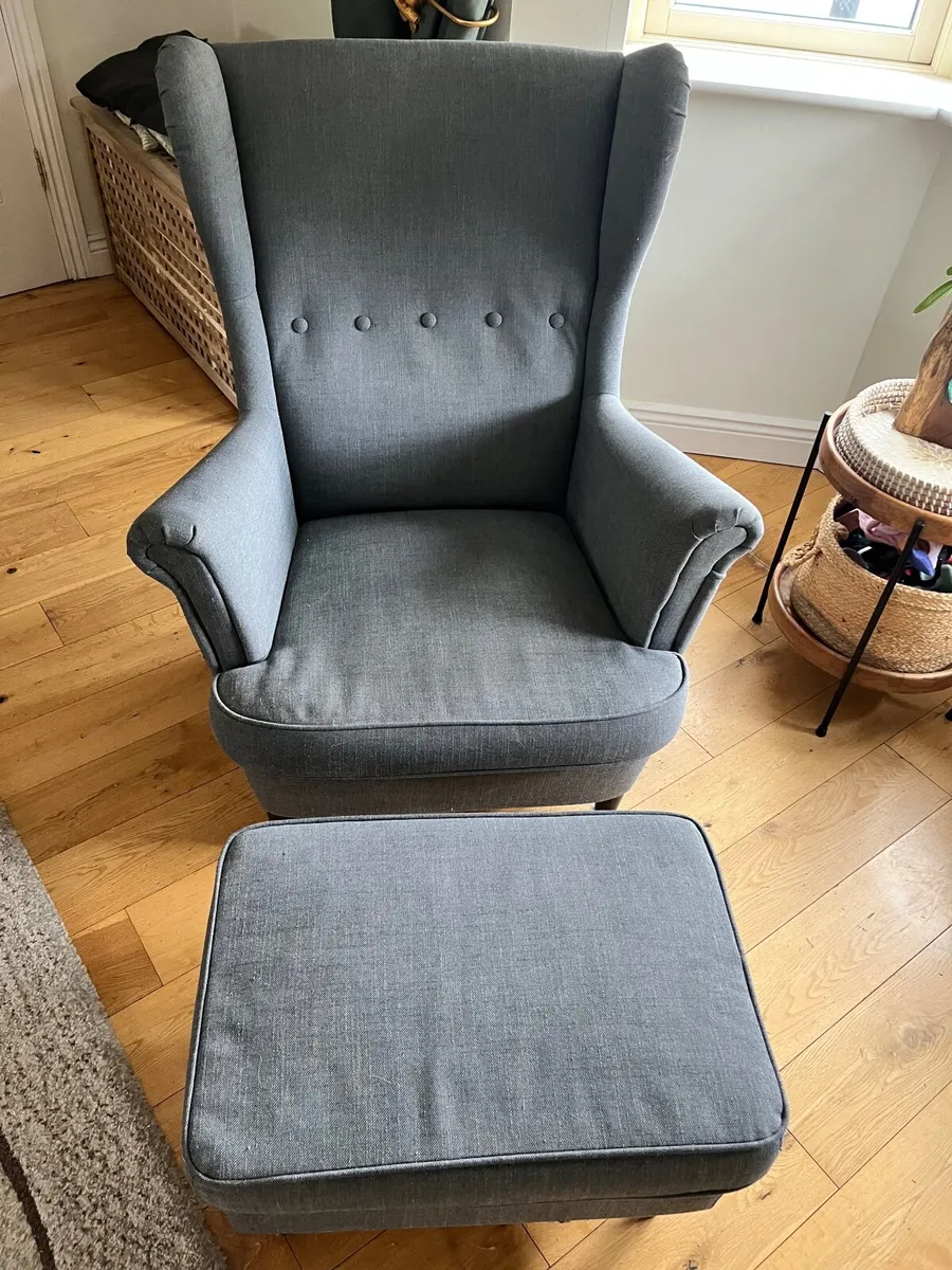 IKEA Armchair with Footstool - Image 1