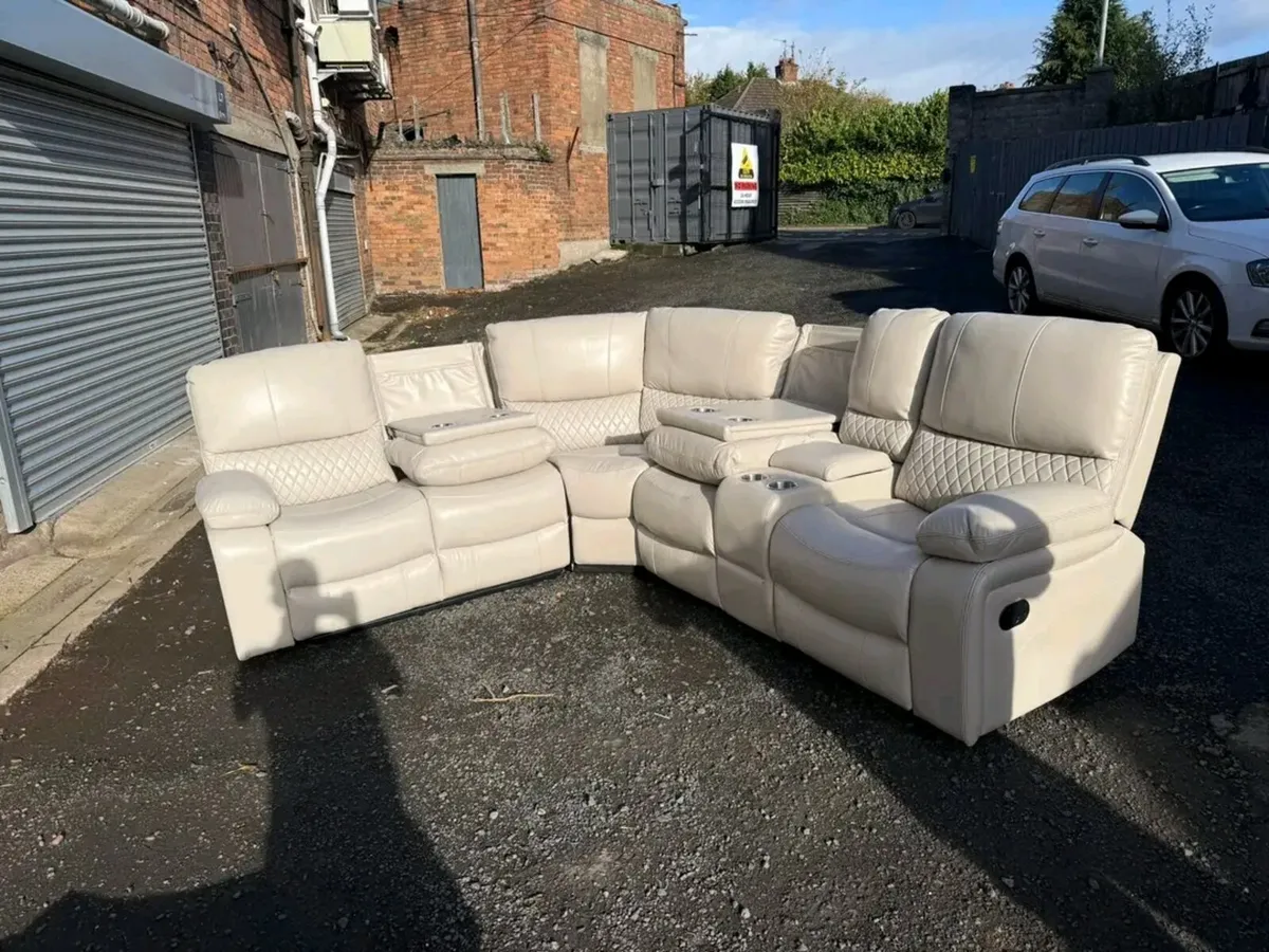 Rita Corner Leather Recliner Sofa - Image 4