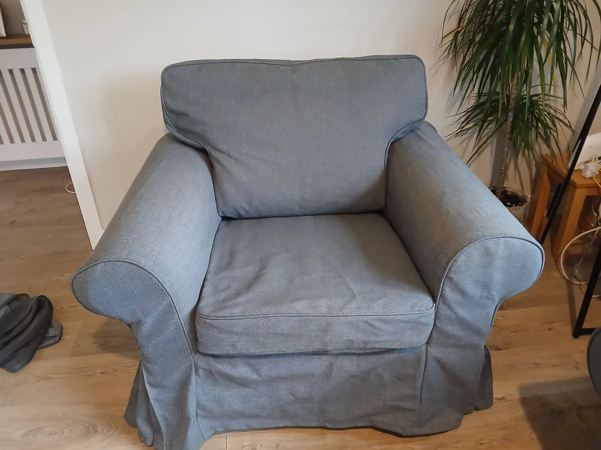 Ikea 3 seater and armchair for sale - Image 2