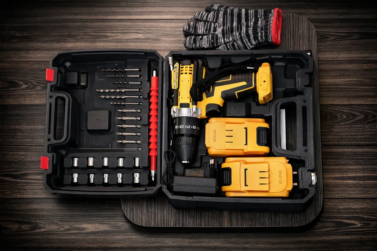 21V Cordless Drill, Includes Two Batteries, Profes - Image 1