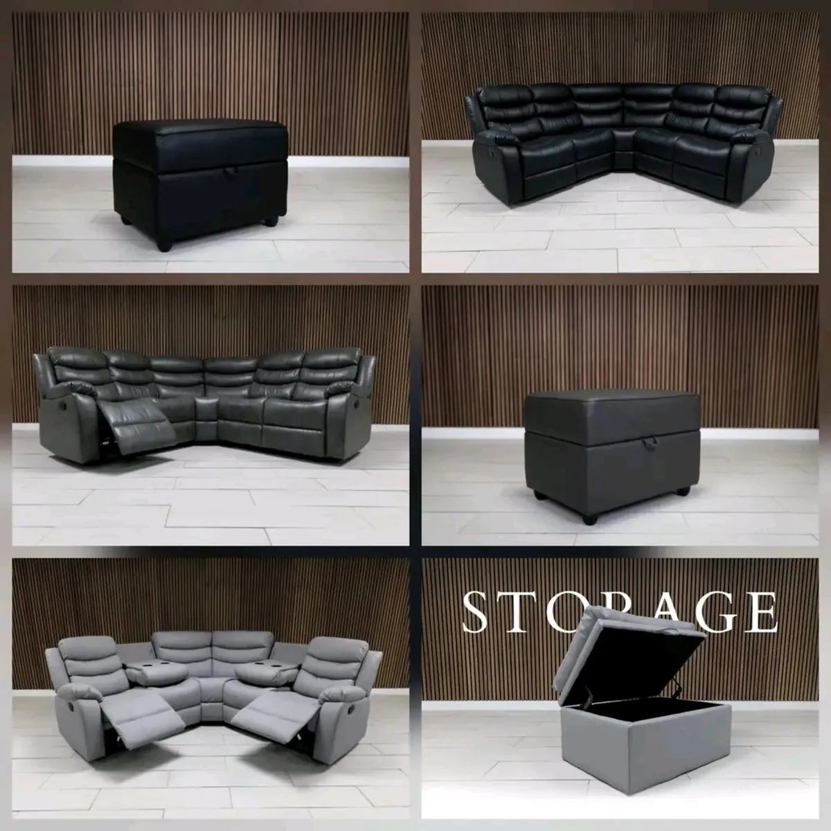 Sorrento Roma Corner Leather Recliner + Footstool - Image 1