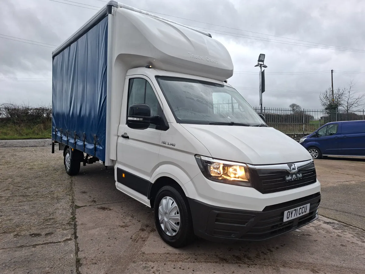 LATE 2021 MAN TGE 140 BHP 14FT CURTINSIDER - Image 1