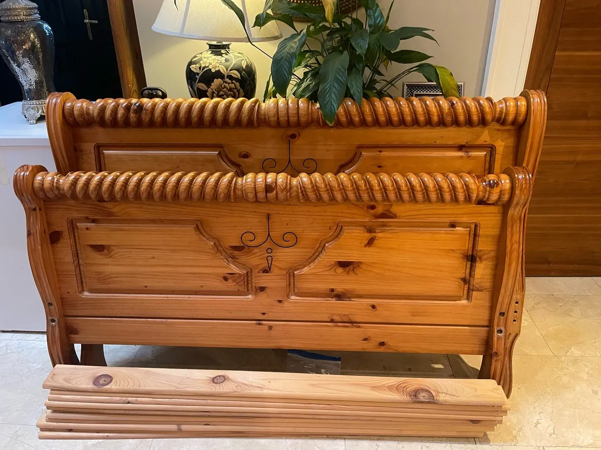 Extremely Solid 4Ft 6” Double Wooden Bed - Deliver - Image 1