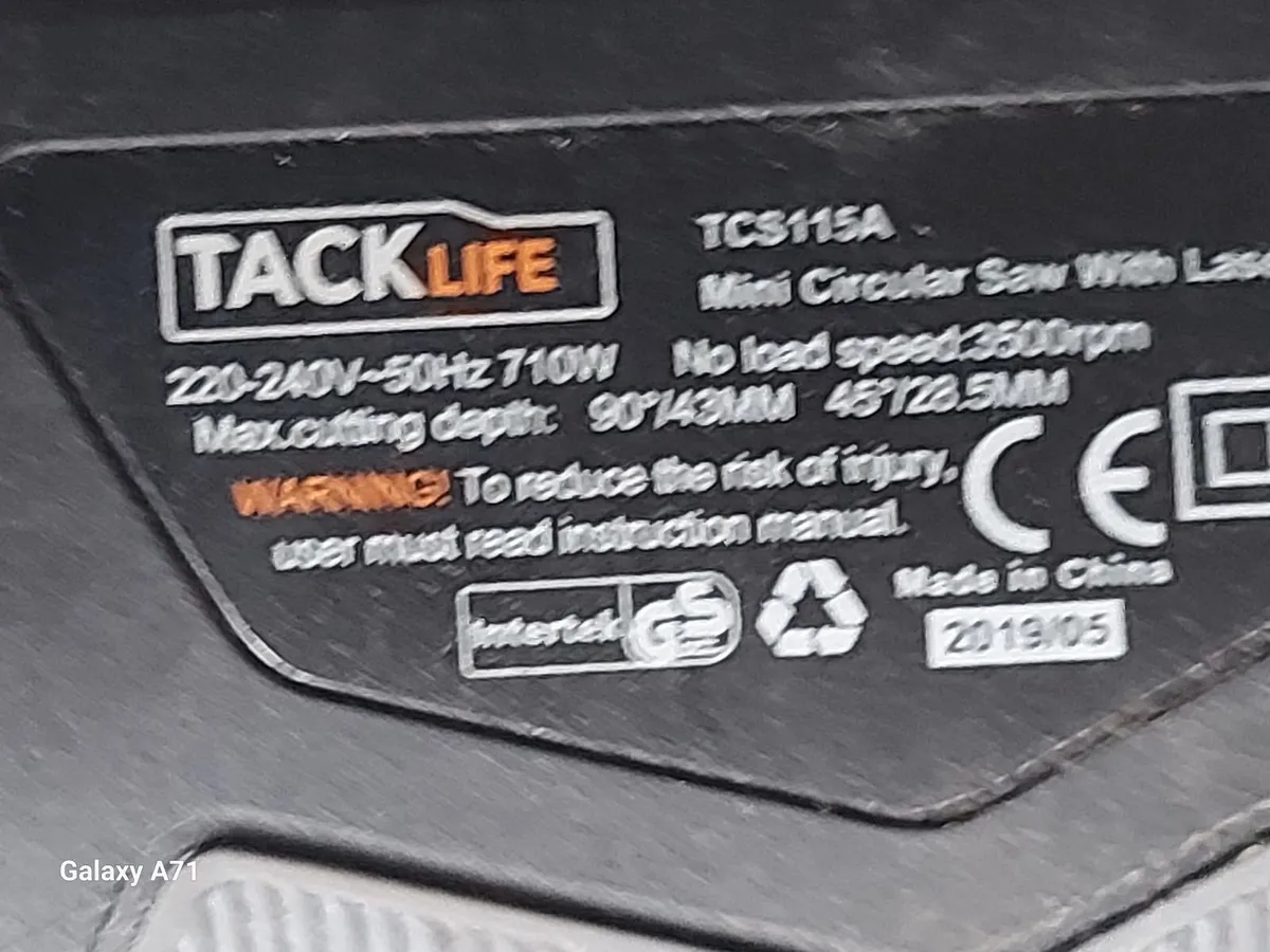 TACKLife Circular Saw Model TCS115A, Excellent Con - Image 2