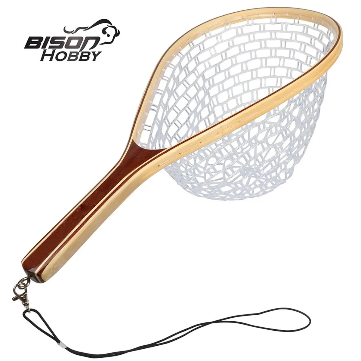 Fly Fishing Landing Net Wooden Handle Frame - Image 1