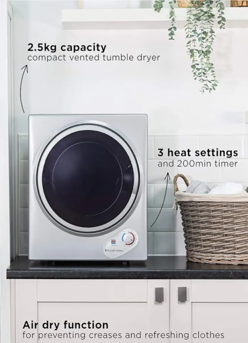 Russell Hobbs 2.5kg Compact Mini Tumble dryer - Image 2