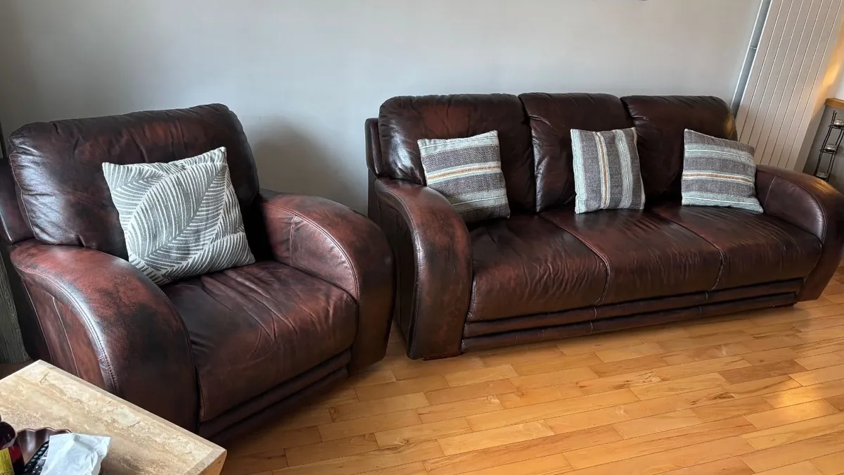 Premium Italian Leather Sofa & Armchairs-3+1+1 - Image 4