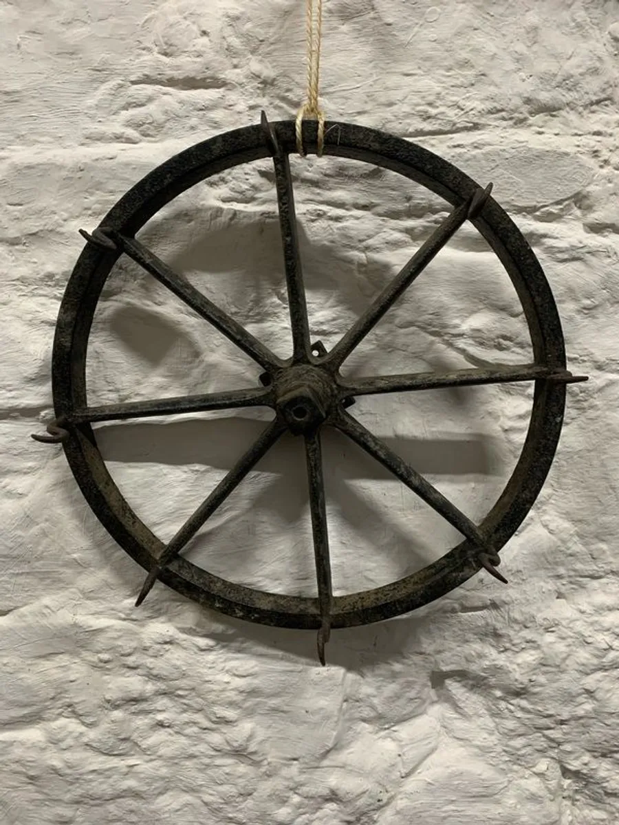 Antique Cast Iron hanging Butchers Rack. - Image 2