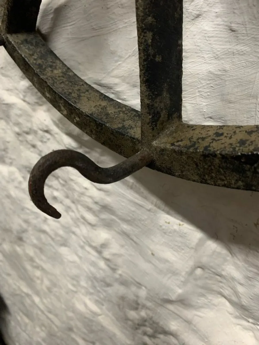 Antique Cast Iron hanging Butchers Rack. - Image 3