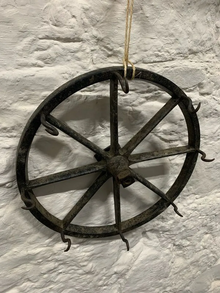 Antique Cast Iron hanging Butchers Rack. - Image 4