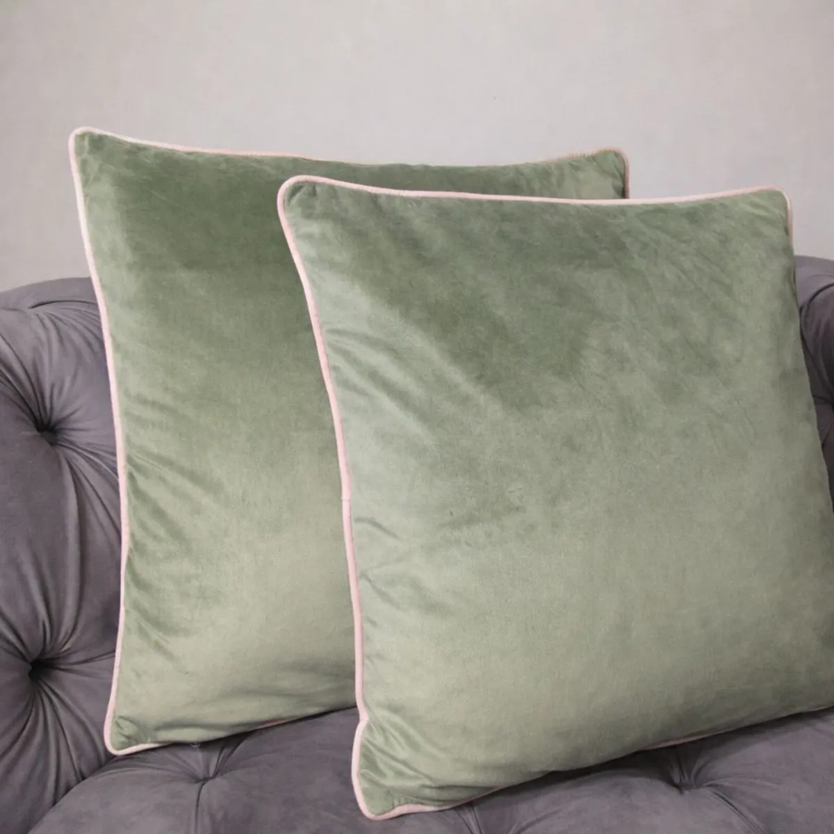 Pair of Large 55x55cm Velvet Cushions