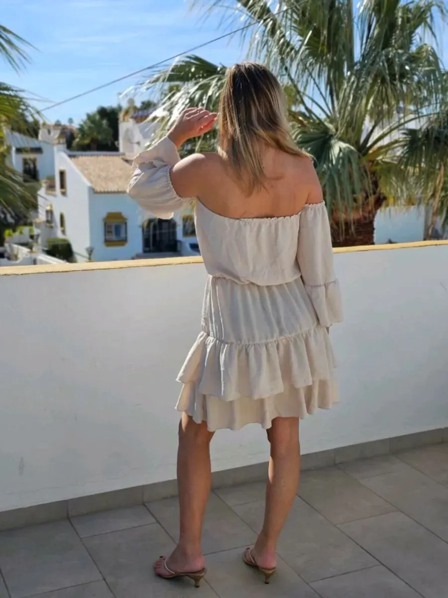 Spanish dress white cream - Image 2