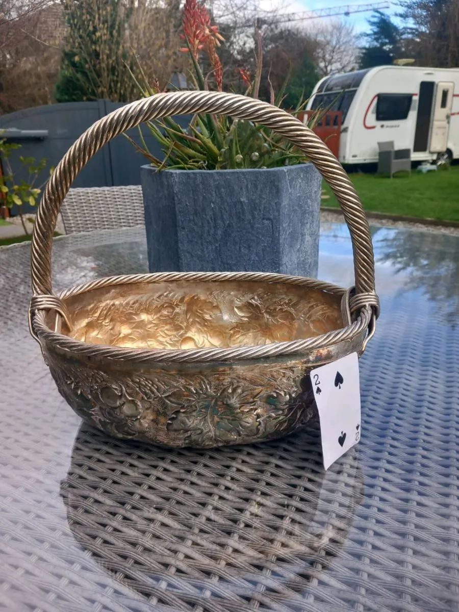 Silver plated Continental basket, Easter, D18 - Image 2