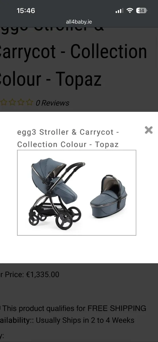 Pram egg 3 topaz color - Image 1