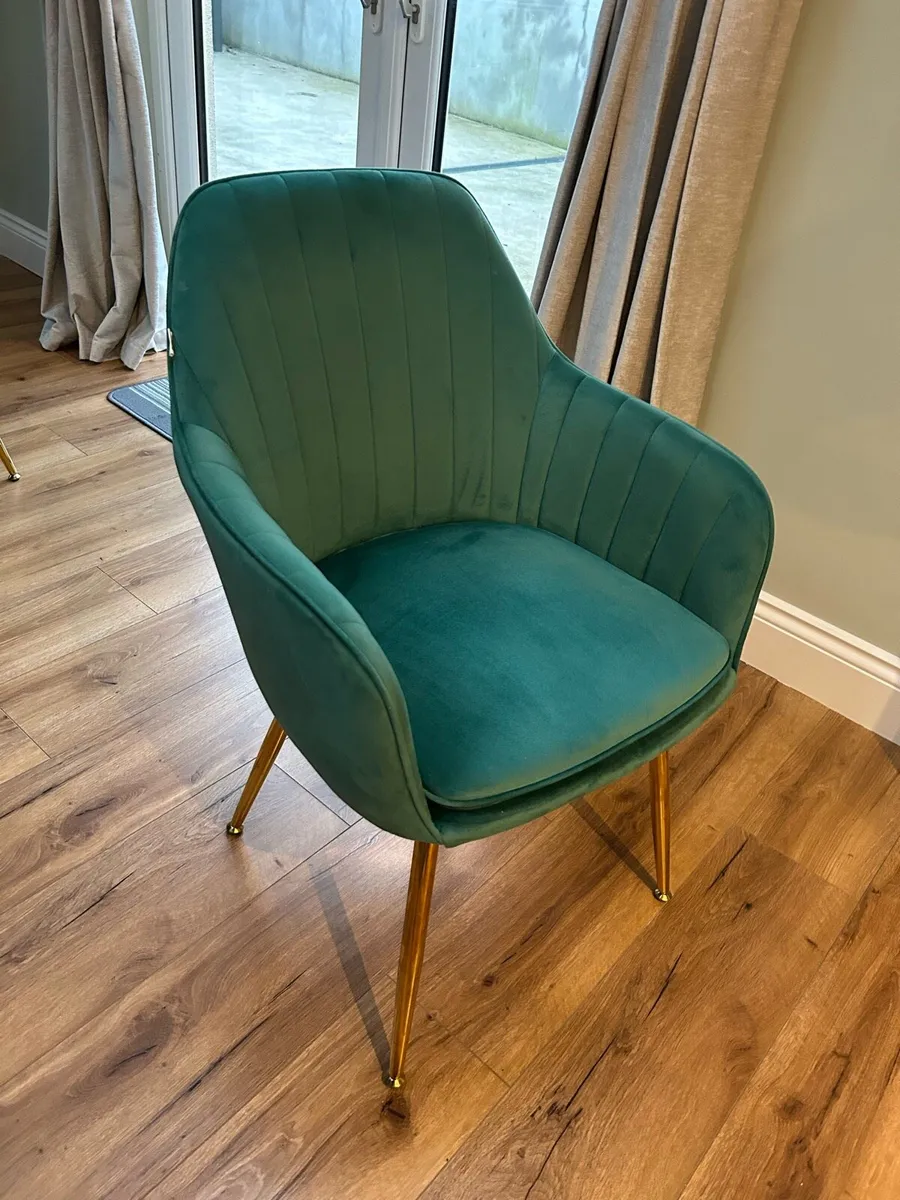 Velvet Dining Chairs x 6 - Image 1