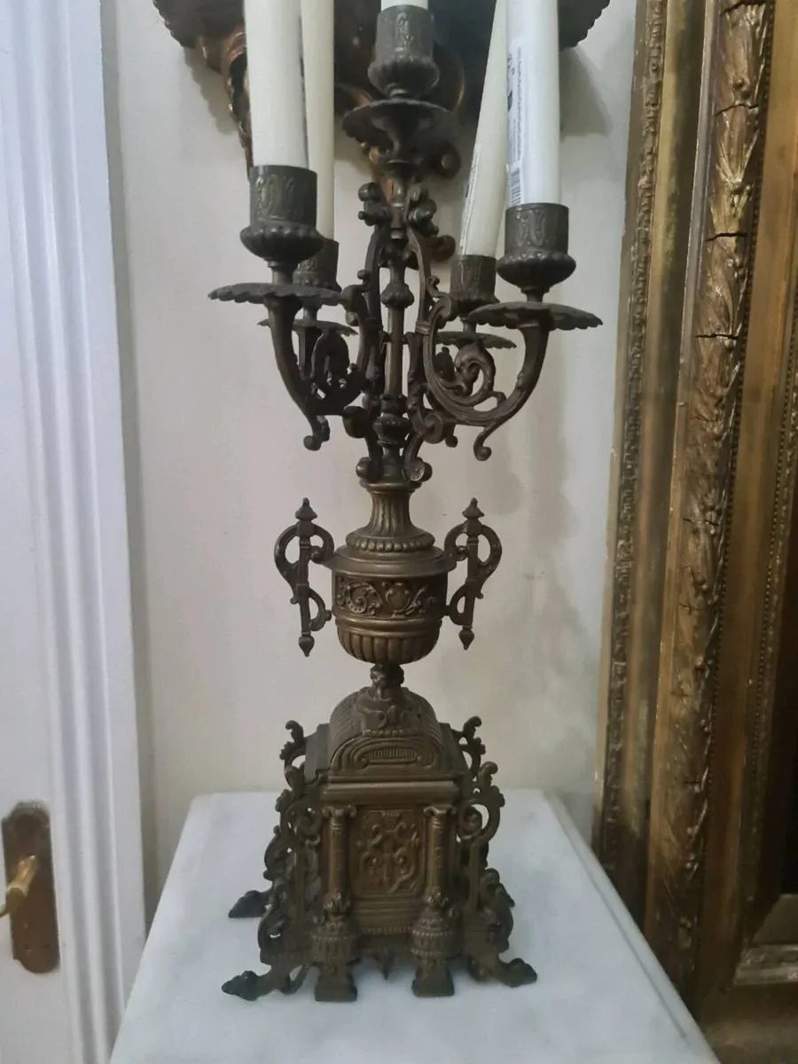 Antique Ecclesiastical candle holders POSTAGE AVAI - Image 4