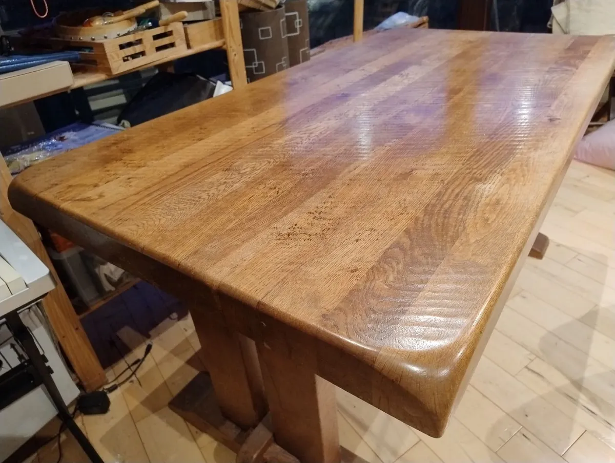 Solid Wood Dining Table and Four Matching Chairs - Image 1