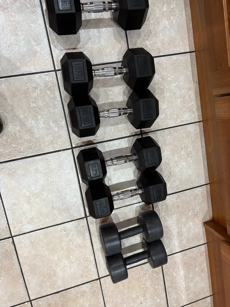 10 X DUMBBELLS, NICE SET - Image 4
