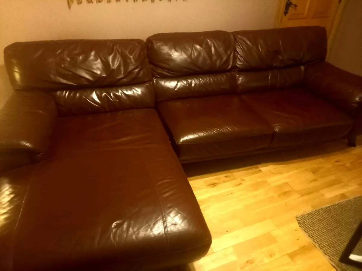 Leather corner sofa - Image 1