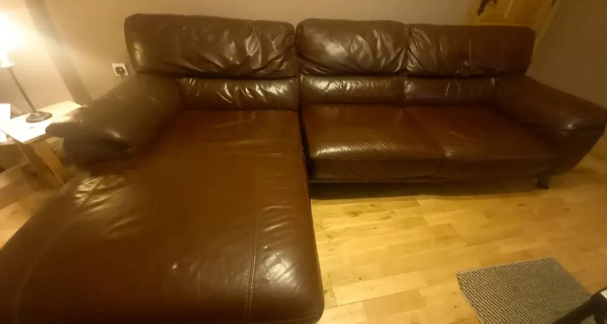 Leather corner sofa - Image 2