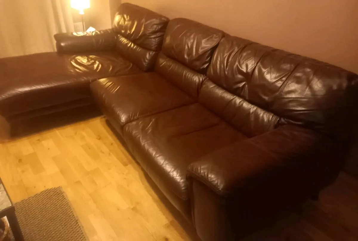 Leather corner sofa - Image 3